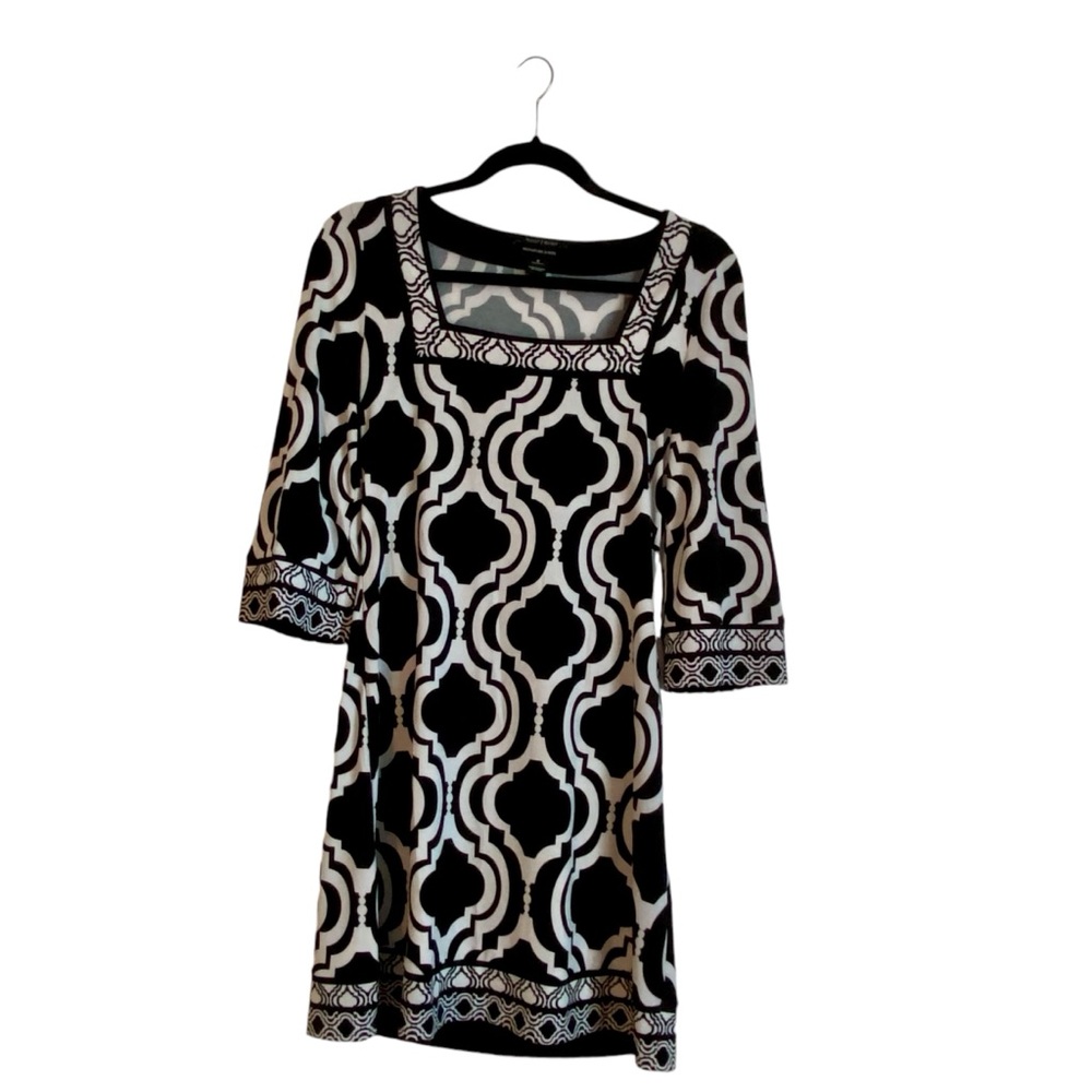 White House Black Market WHBM Women’s Geometric Knit Dress Size S Classic Work